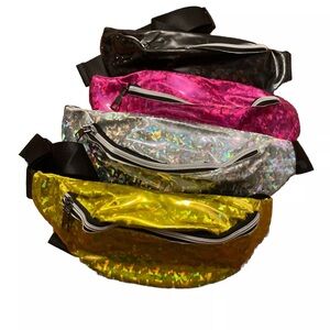 Set Of 4 Bum Bag Fanny Pack Travel Waist Festival Money Belt Wallet.